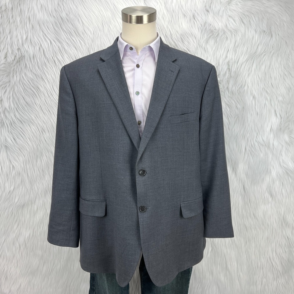 Jos A Bank 1905 Men Sz 50R Sport Coat Blazer Jacket Tailored Fit Wool Gray - Picture 2 of 16